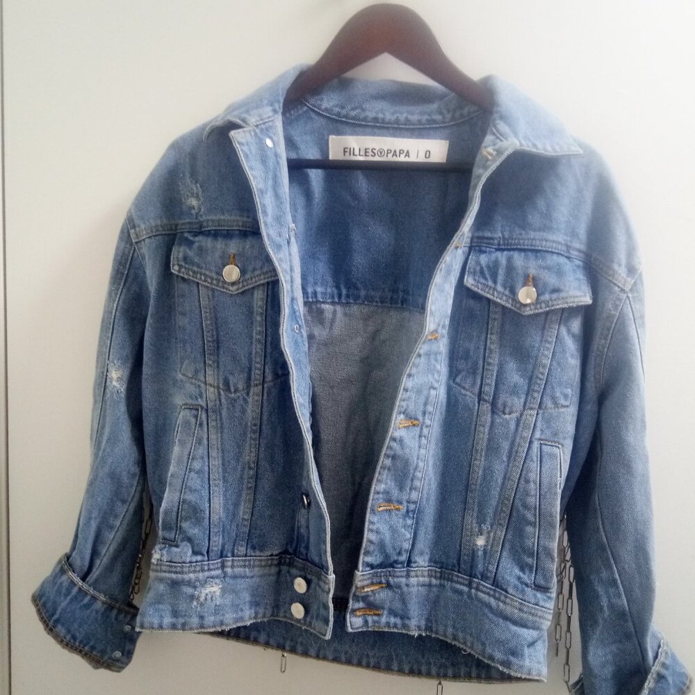 Filles A Papa, Blue Jean Ripped, Older Girls/Women's Chained Jacket